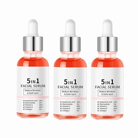 Finones Skin Vitamin Serum, Finones Full Face and Body Serum, 5 in 1 Anti Wrinkle Firming Oil, Nourishing and Hydrating, Reduce Fine Lines (3Pcs)