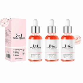 Finones Skin Vitamin Serum, Finones Full Face and Body Serums, 5 In 1 Anti Wrinkle Firming Serum, Anti-Aging Wrinkle Lifting and Firming Essence for All Skin Types (3pcs)