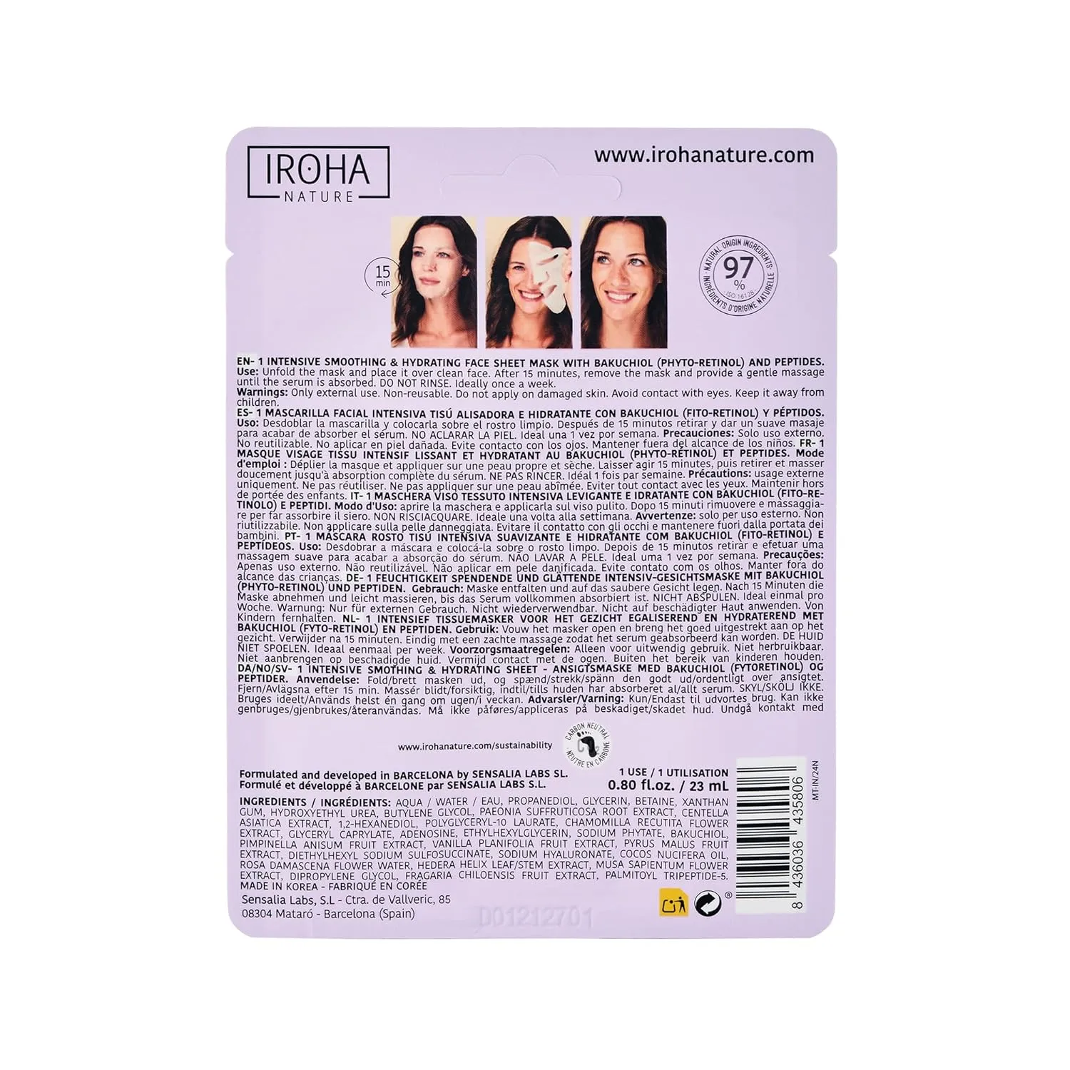 Firming & Anti-Aging Tissue Face Mask with Phyto Retinol (Bakuchiol) & Peptides (Pack of 5) | Improves Firmness & Elasticity | Results in 15 Minutes | Cruelty-Free