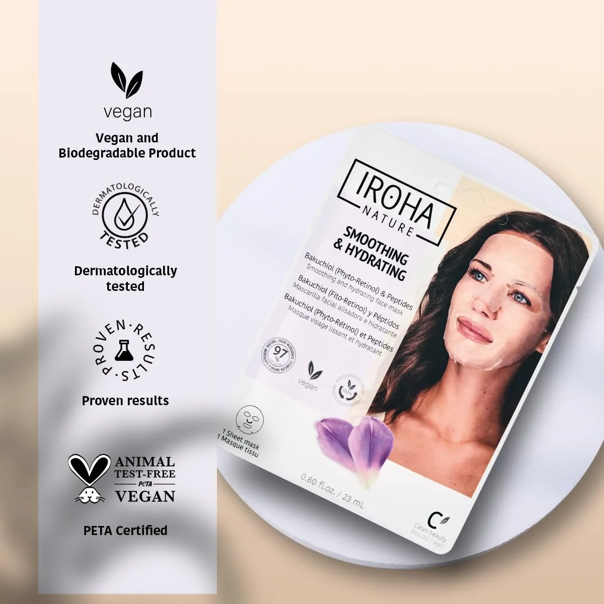Firming & Anti-Aging Tissue Face Mask with Phyto Retinol (Bakuchiol) & Peptides (Pack of 5) | Improves Firmness & Elasticity | Results in 15 Minutes | Cruelty-Free