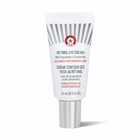 First Aid Beauty - Retinol Eye Cream with Squalane   Ceramides, Encapsulated Retinol Serum for Delicate Skin, Helps Improve Appearance of Fine Lines and Wrinkles, Safe for Sensitive Skin, 0.5 oz