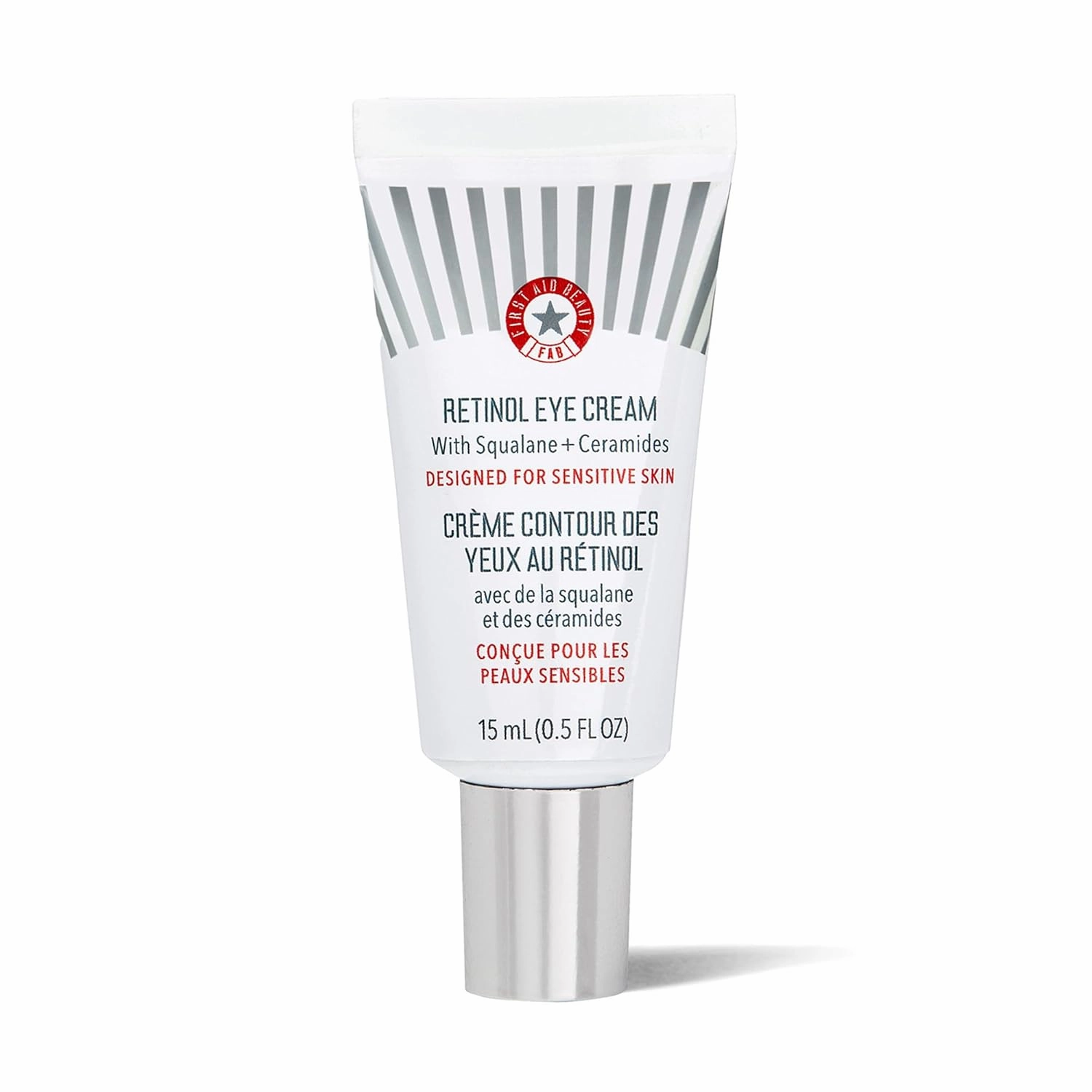 First Aid Beauty - Retinol Eye Cream with Squalane   Ceramides, Encapsulated Retinol Serum for Delicate Skin, Helps Improve Appearance of Fine Lines and Wrinkles, Safe for Sensitive Skin, 0.5 oz
