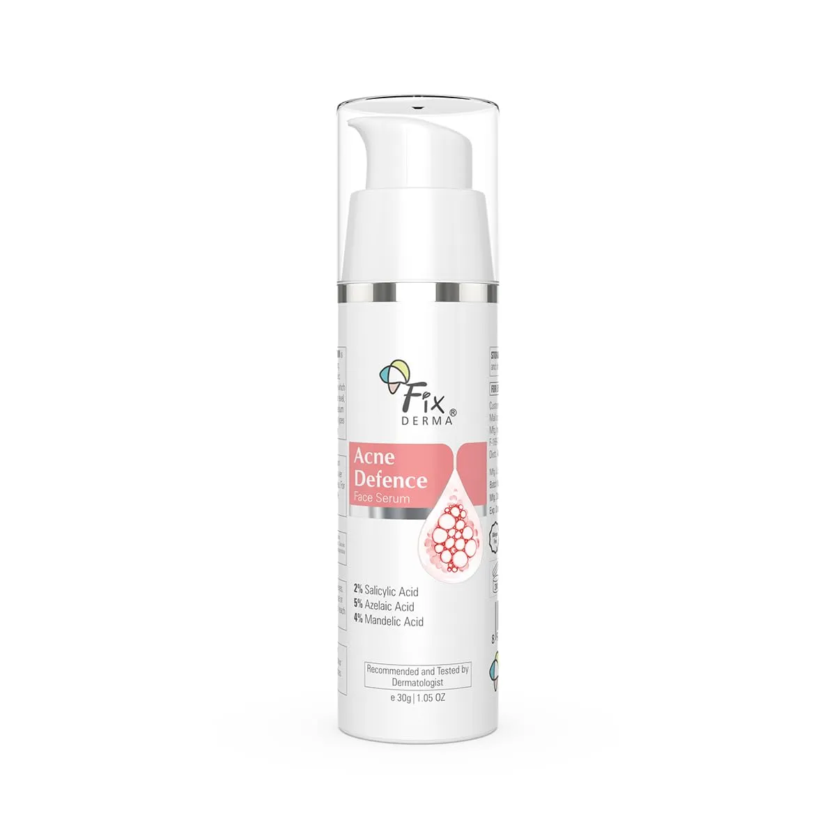 Fixderma 2% Salicylic Acid Serum for Anti Acne & Spot Treatment with 5% Azelaic Acid & 4% Mandelic Acid | Anti Acne Face Serum | Face Serum for Men & Women | Face Serum for Oily Skin - 30g