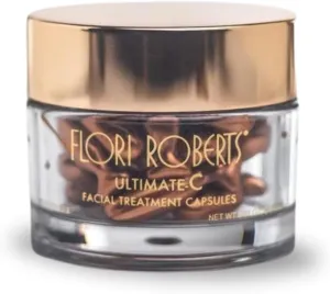 Flori Roberts Ultimate-C Capsules, Daily Facial Serum with 12% Vitamin C, Helps Smooth Fine Lines and Wrinkles, Reduces Appearance of Dark Spots, 30 Capsules