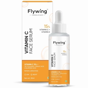 Fly...wing 15% Vitamin C Serum For Glowing Skin | Face Serum added Blueberry Fruit Extract & Hyaluronic Acid | Fades Dark Spots | For Uneven & Dull Skin |Men & Women | 30ml