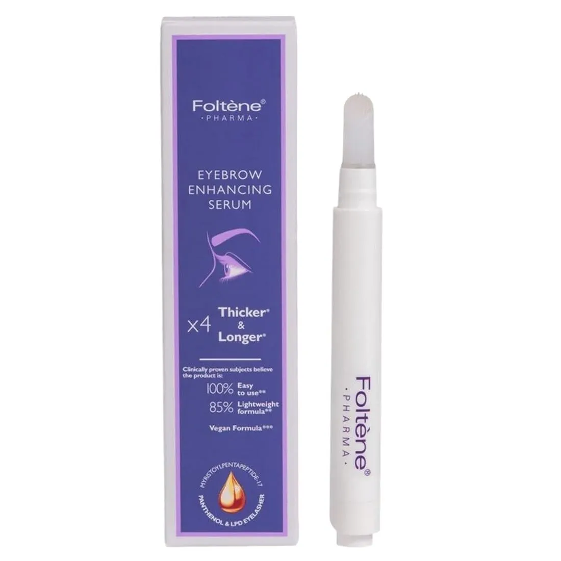 Foltene PHARMA Eyebrow Serum - Clinically Proven Brow Growth Serum for Fuller, Thicker Brows - Advanced Formula with Peptides & Panthenol - Best Eyebrow Hair Growth Serum for Nourishment & Strength