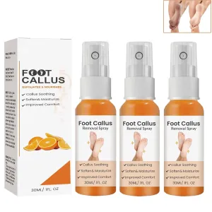 Foot Callus Removal Spray,Foot Heel Callus Remover Spray 30ml,Foot Peeling Spray That Remove Dead Skin,Exfoliating Foot Peeling Spray,Foot Peeling Spray Orange For Cracked Rough Heels (3PCS)