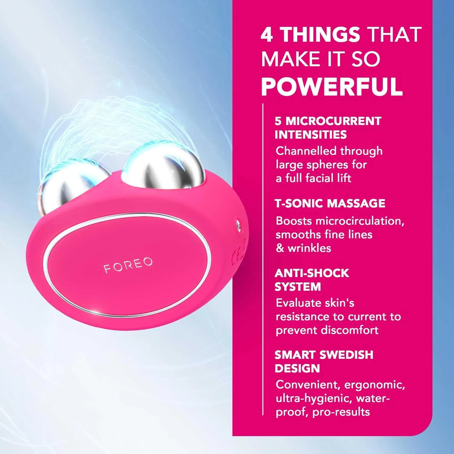 FOREO Age-Defying Bear Bundle - Bear Microcurrent Facial Device   2 x Conductive Serum 1 fl.oz. - Anti Aging Face Massager - Skin Care Tools Set for an Instant Face Lift - Fuchsia