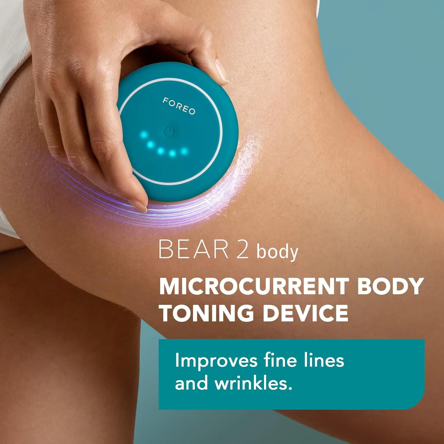 FOREO Bear 2 Body Advanced Microcurrent Body Sculpting Machine - Cellulite Massager & Lymphatic Drainage - Firm & Contour - Body Massager - Increases Absorption of Skin Care Products - Evergreen