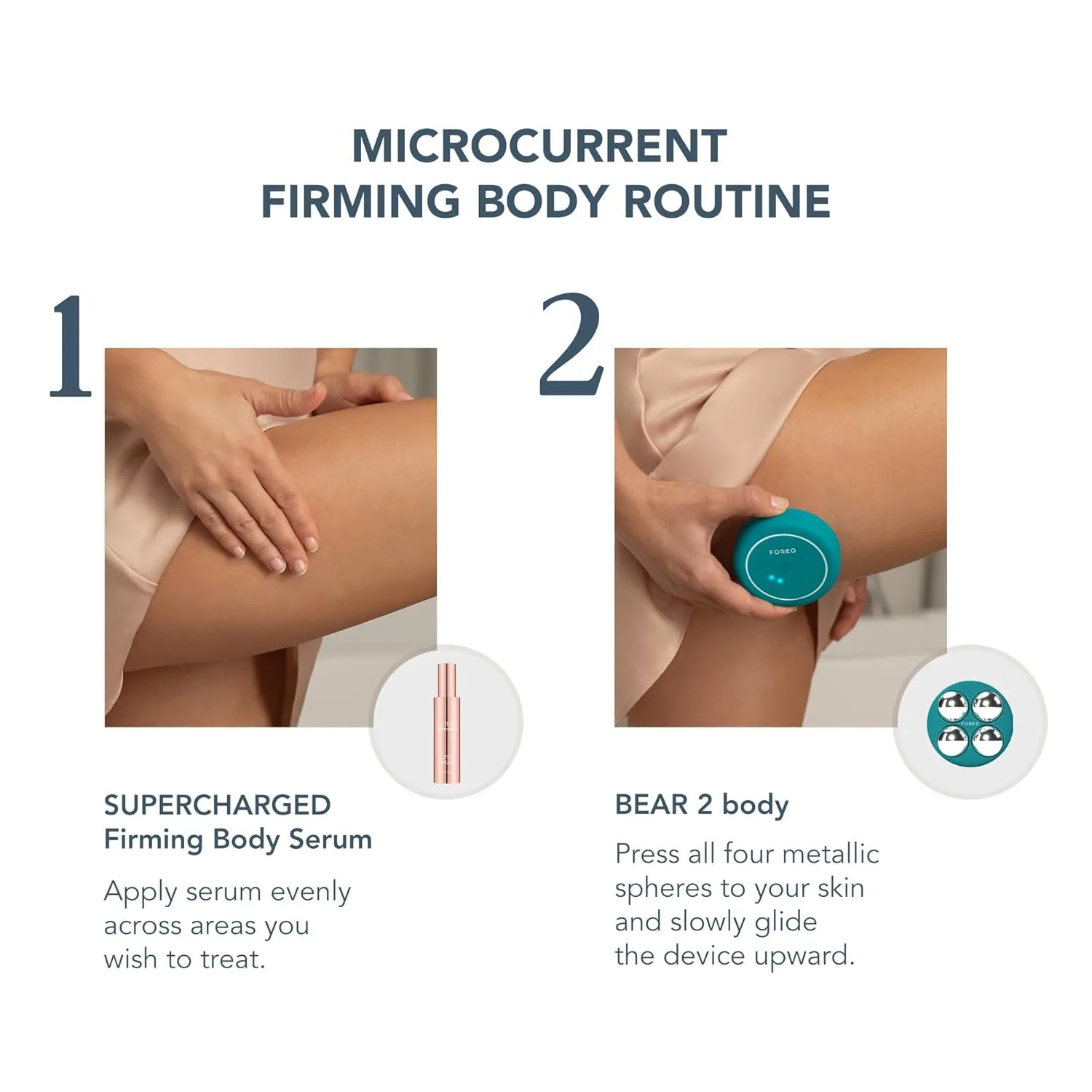 FOREO Bear 2 Body Advanced Microcurrent Body Sculpting Machine - Cellulite Massager & Lymphatic Drainage - Firm & Contour - Body Massager - Increases Absorption of Skin Care Products - Evergreen