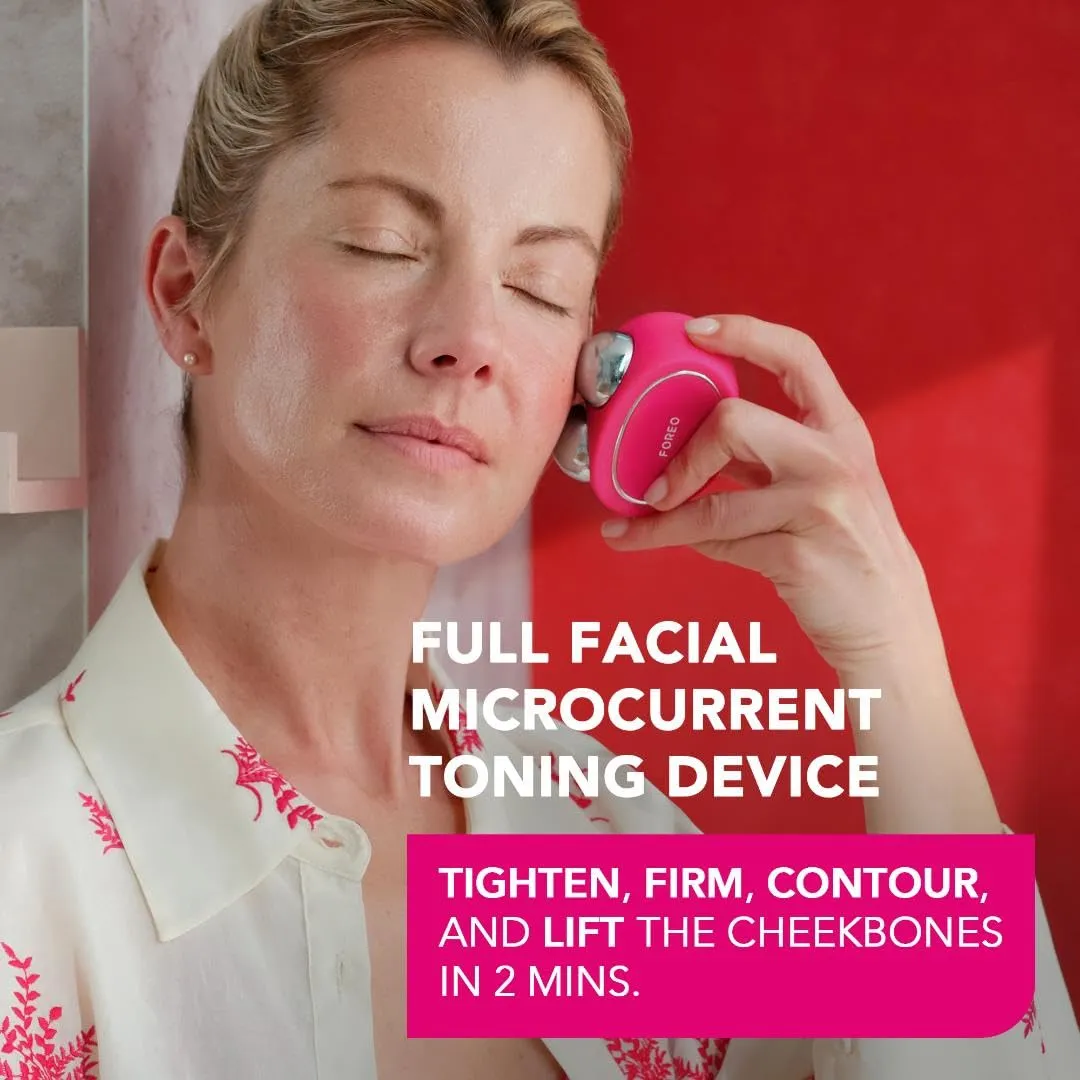 FOREO Bear Microcurrent Facial Device - Face Sculpting Tool - Instant Face Lift - Firm & Contour - Non-Invasive - Increases Absorption of Facial Skin Care Products - Fuchsia
