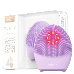 FOREO Luna 4 Plus Facial Cleansing Brush - Red Light Deep Thermo Cleansing - Anti Aging Microcurrent Facial Device - Sensitive Skin