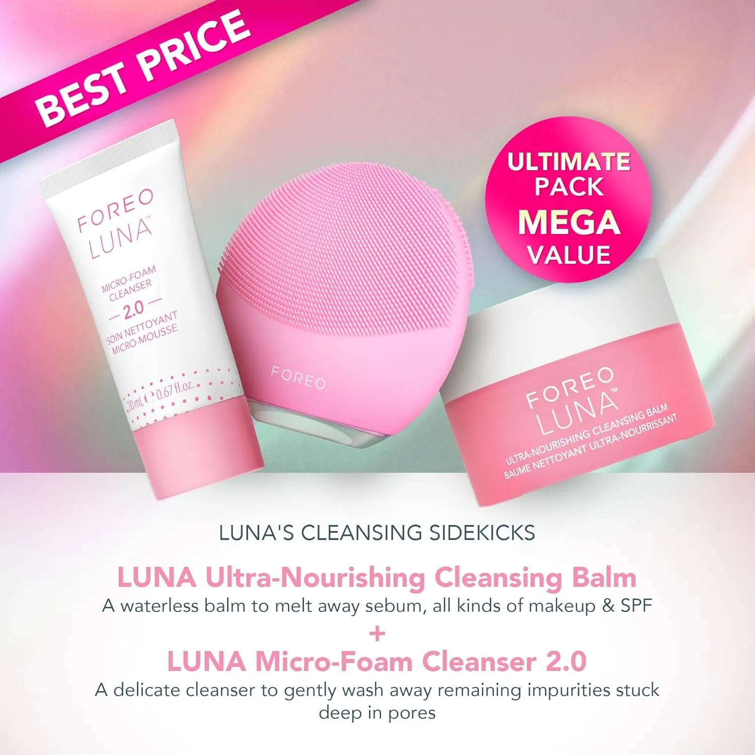 FOREO Luna Mini 3 - Premium Facial Cleansing Brush Bundle