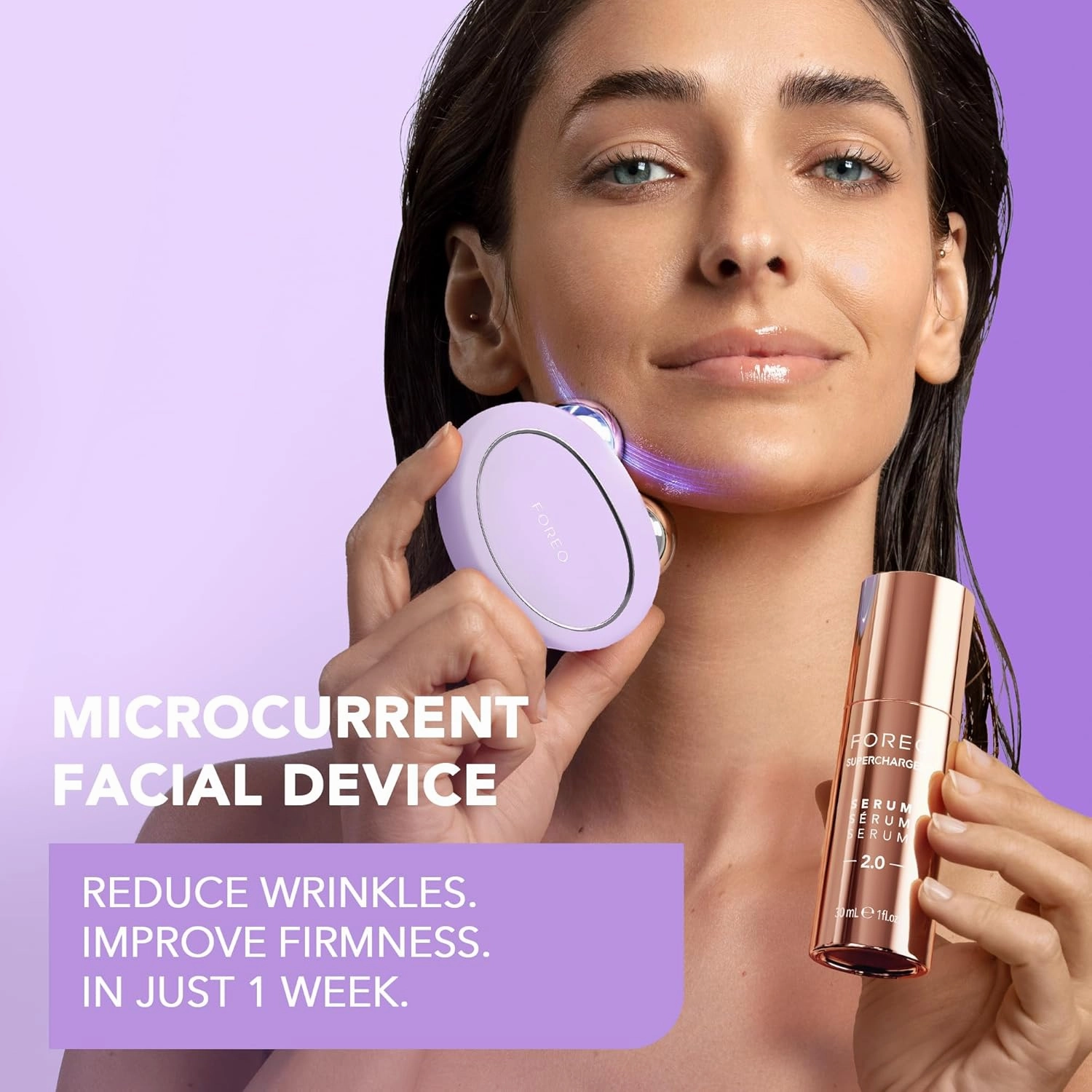 FOREO Bear 2 Advanced Toning Microcurrent Facial Device - Face Sculpting Tool - Firm & Contour - Non-Invasive - Increases Skin Care Absorption - Lavender