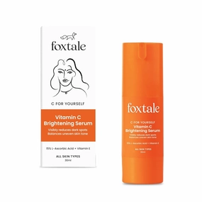 Fox'tle 15% Vitamin C Face Serum for Glowing Skin | Purest Vitamin C (L-Ascorbic Acid) with Vitamin E || All Skin Types | Face Serum for Men & Women | 30 ml
