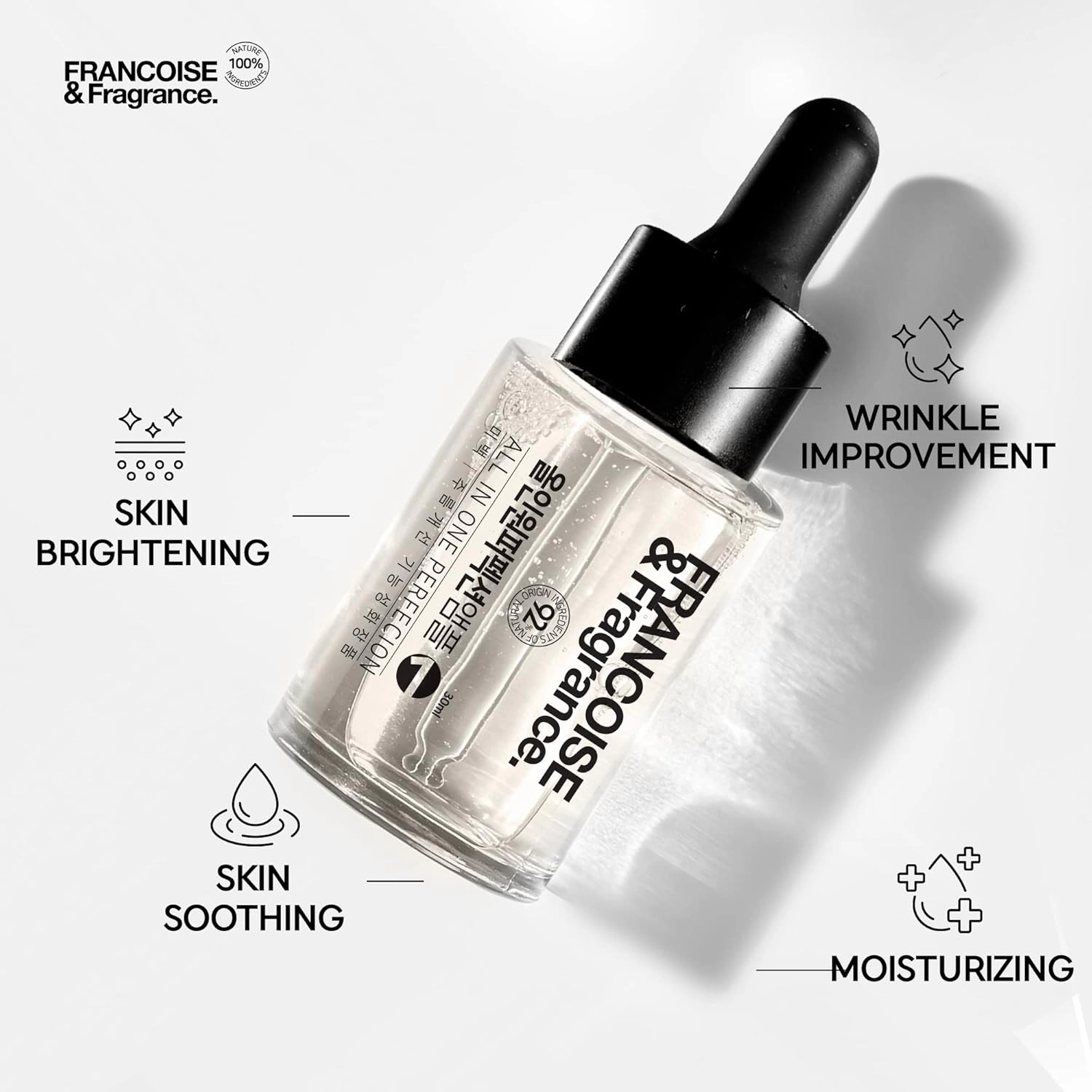 Francoise Select Personalized Ampoule Total Solution Skin care natural ingredients truly natural cosmetic K-beauty for Skin brilliant tone up, wrinkle improvement, skin soothing, moisturizing (All-in-one Perfecion Ampoule 1fl oz)