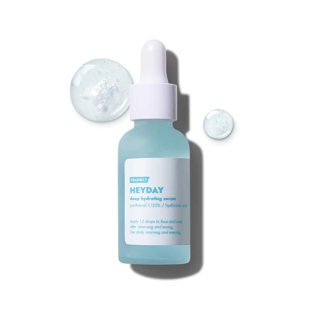 FRANKLY Heyday Serum - Deep Moisture & Radiance Boost with 1.125% Panthenol & Hyaluronic Acid | Vegan | Anti-Aging & Firming for Dry, Sensitive Skin| Korean Skin Care |1.01 fl. oz.