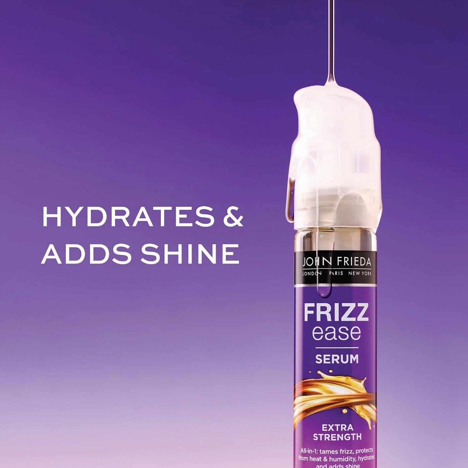 Frizz Ease Extra Strength Hair Serum, Instantly Smooths for Healthy, Hydrated, Frizz-Free Hair, for Thick and Coarse Hair, with Argan, Coconut, and Moringa Oil for Heat Protection, 1.69 Oz