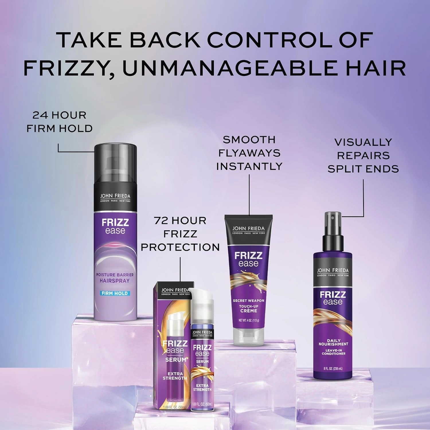 Frizz Ease Extra Strength Hair Serum, Instantly Smooths for Healthy, Hydrated, Frizz-Free Hair, for Thick and Coarse Hair, with Argan, Coconut, and Moringa Oil for Heat Protection, 1.69 Oz