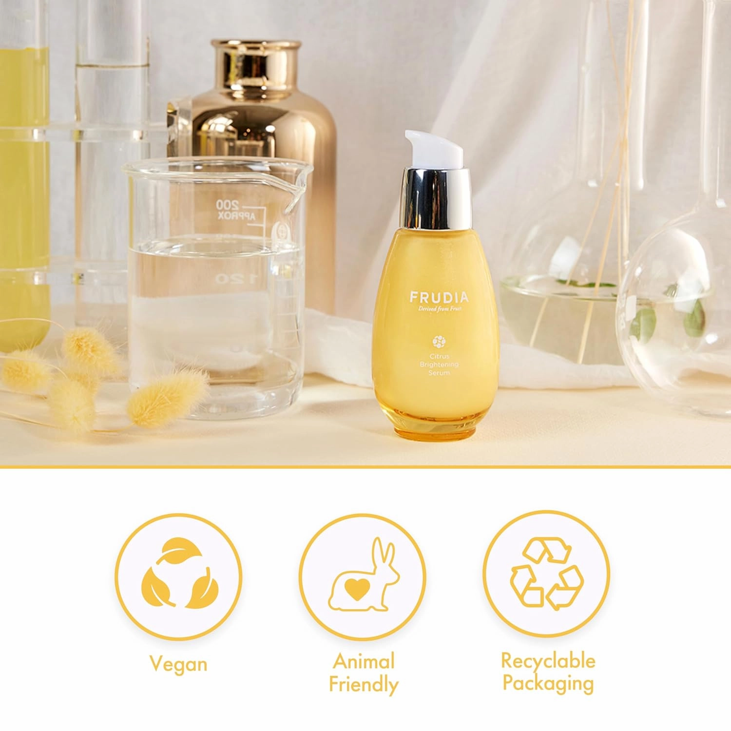FRUDIA WELCOS Citrus Brightening Serum | Vitamin C Face Serum w/Mandarin Peel Extract, Vegan Vitamin C & Mela-Zero | Korean Vitamin C Serum for Face Skin Care | Hyperpigmentation Serum (1.69 fl oz)