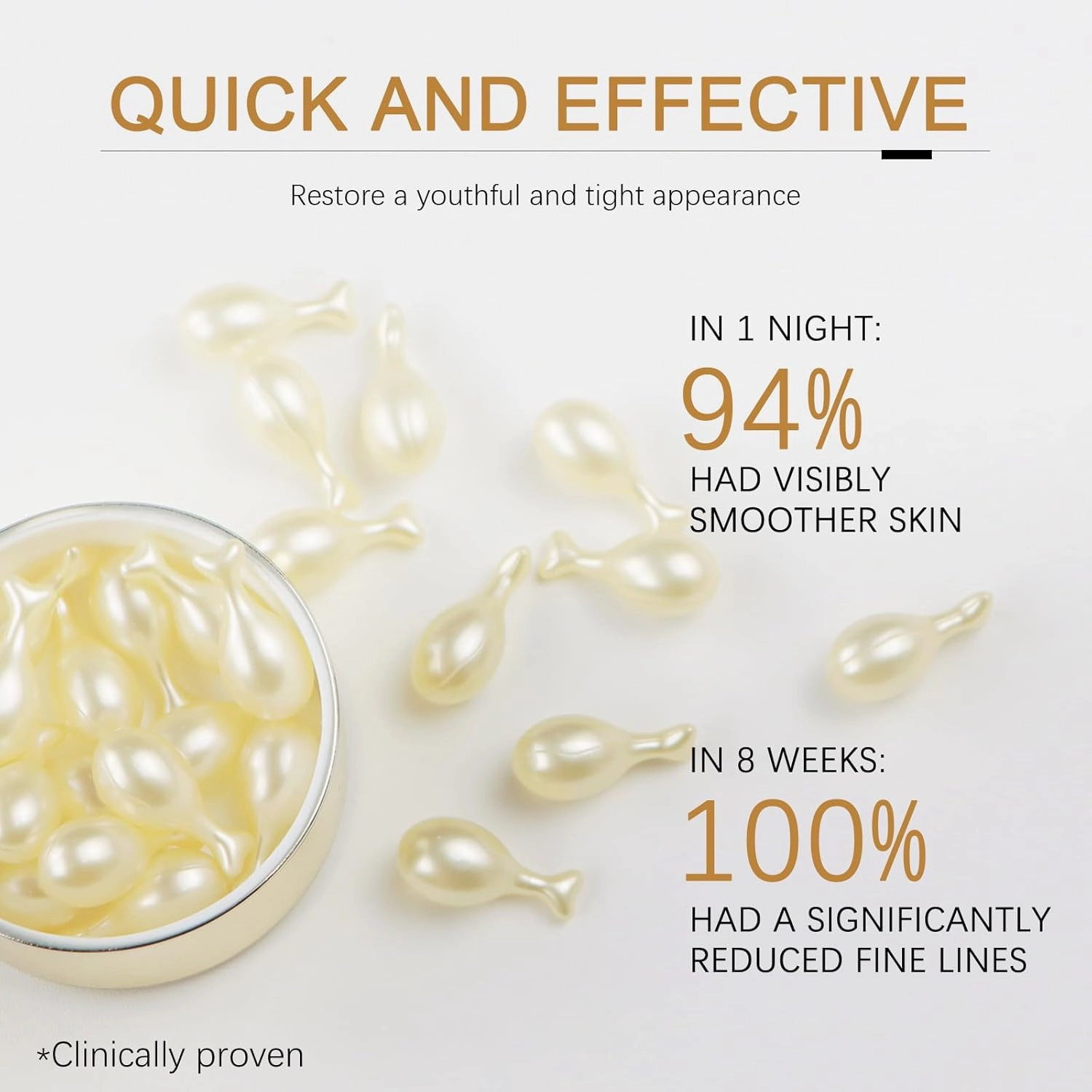 FÓLKI Retinol Anti-Aging Wrinkle Night Serum,Daily Line Smoothing Skin Care Treatment for Fine Lines, Post-Acne Scars, 30 Individual Capsules, Unscented, 0.35 Fl Oz