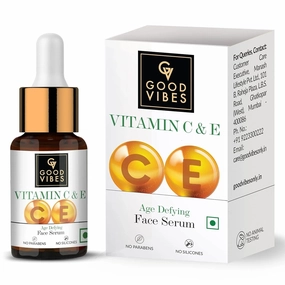 G.V. Vitamin C & Vitamin E Age Defying Serum, 10 ml Light Weight Non Greasy Helps Reduces Wrinkles Skin Repair, Naturally Glowing Face Serum, No Parabens & Sulphates, No Animal Testing