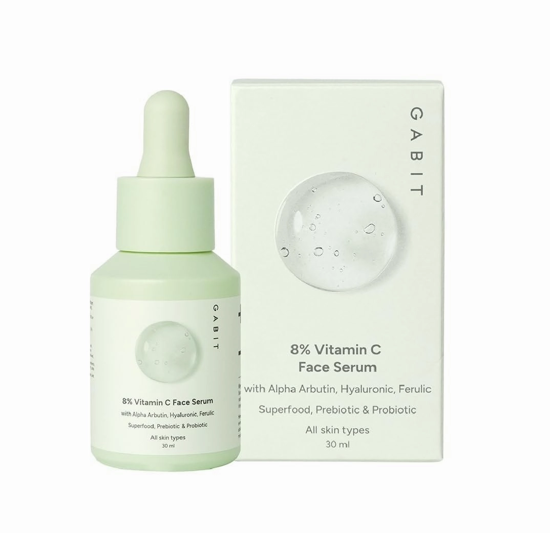 Ga..bit 8% Vitamin C Brightening Face Serum | For Glowing, Hydrated Skin & Dark Spot Reduction | With Alpha Arbutin, Hyaluronic Acid, Ferulic & CiCa | Oil-Free | 30ml