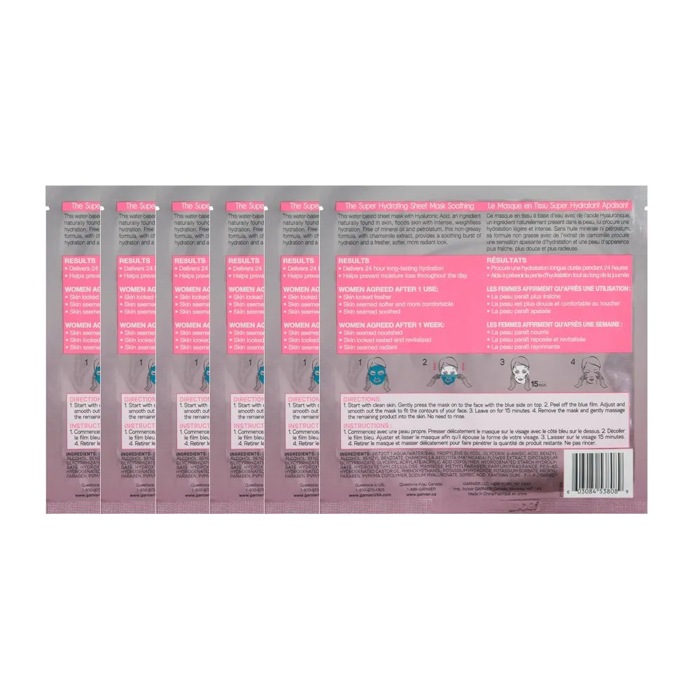 Garnier SkinActive Moisture Bomb The Super Hydrating Sheet Mask - Soothing, The Super Soothing Hydrating, 6.0 Count