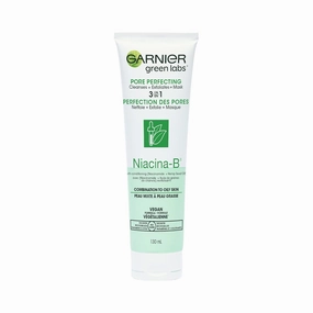 Garnier SkinActive Green Labs Canna-B Pore Perfecting 3-in-1 Face Wash Exfoliator Mask with Niacinamide Vitamin B3 Cannabis Sativa Seed Oil for Combination to Oily Skin 4.4 Fl Oz (Packaging May Vary),