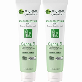 Garnier SkinActive Green Labs Canna-B Pore Perfecting 3-in-1 Face Wash unscented 2 Count
