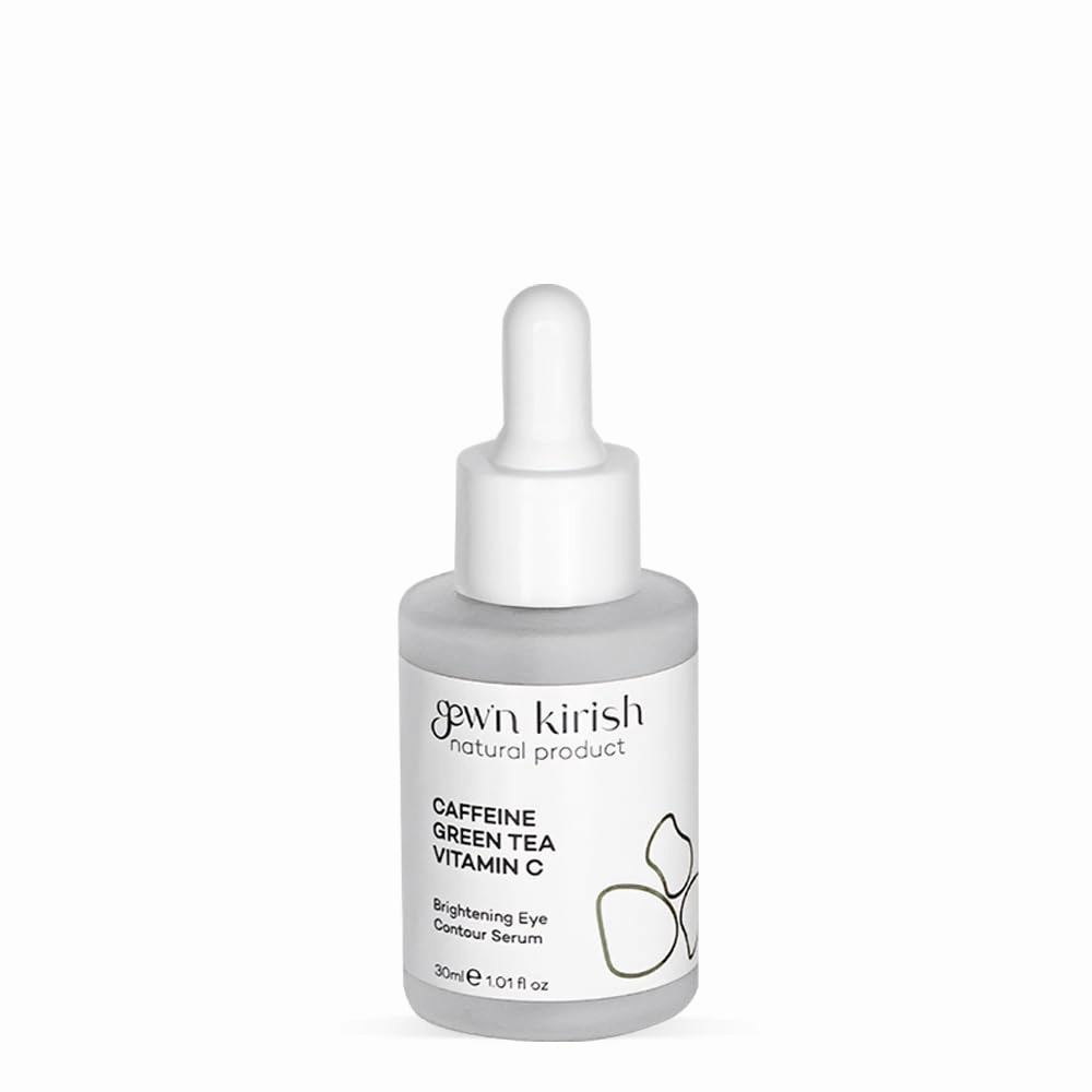 GEW'N KIRISH Dark Circles Under Eye Treatment – Puffiness, and Fine Lines Natural Caffeine Green Tea Vitamin C Brightening Eye Contour Serum / 30 ml (1.01 fl oz)