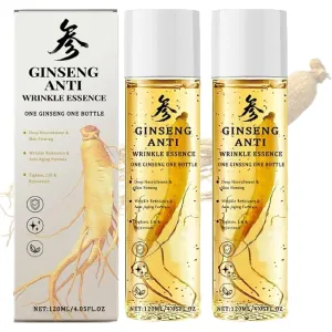 Ginseng Essence Anti Wrinkle Essence Water, Wild Ginseng Serum Extract Liquid Essential Oil, Korean Polypeptide Anti-Ageing, Firming & Tighten kincare Serums Moisturizer Gentle (2)