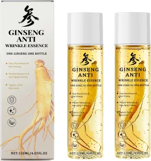 Ginseng Essence Anti-Wrinkle Serum – Hydrating & Firming Face Oil with Ginseng Root Extract – Korean Herbal Ginseng Supplement for Smoother Skin
