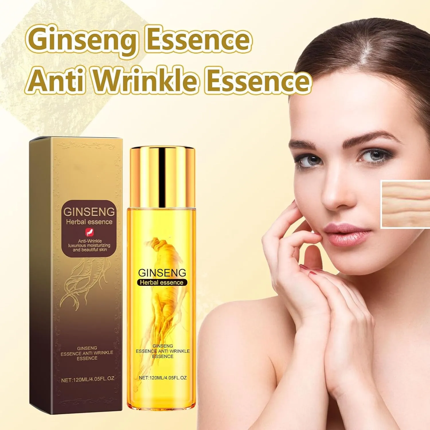 Ginseng Extract Peptide Anti Wrinkle Firming, Ginseng Extract Anti Wrinkle Original Essence Oil, Anti Collagen Loss, Ginseng Facial Anti Wrinkle Essence (3PC)
