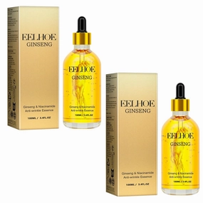 Ginseng & Niacinamide Anti-Wrinkle Essence, Anti-Aging Facial Serum, Hydrating Skin Repair Treatment, Anti-Aging Skin Repair Serum for Lines and Wrinkles (100ml x 2)