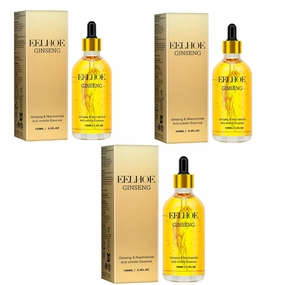 Ginseng & Niacinamide Anti-Wrinkle Essence, Anti-Aging Facial Serum, Hydrating Skin Repair Treatment, Anti-Aging Skin Repair Serum for Lines and Wrinkles (100ml x 3)