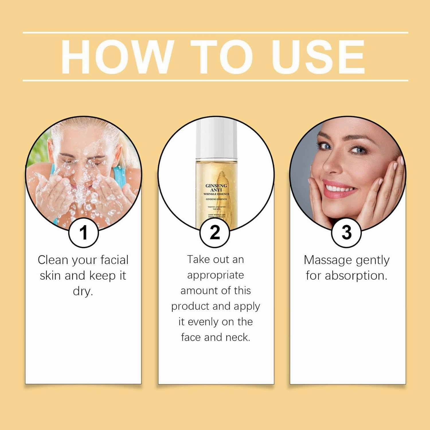 Ginseng Essence Water, Natural Ginseng Anti-Aging Hydrating Essence Water, Ginseng Essence Anti Wrinkle Essence, Ginseng Extract Anti Wrinkle Liquid Serum, Moisture & Wrinkle Care for Skin (100g, 3PC)