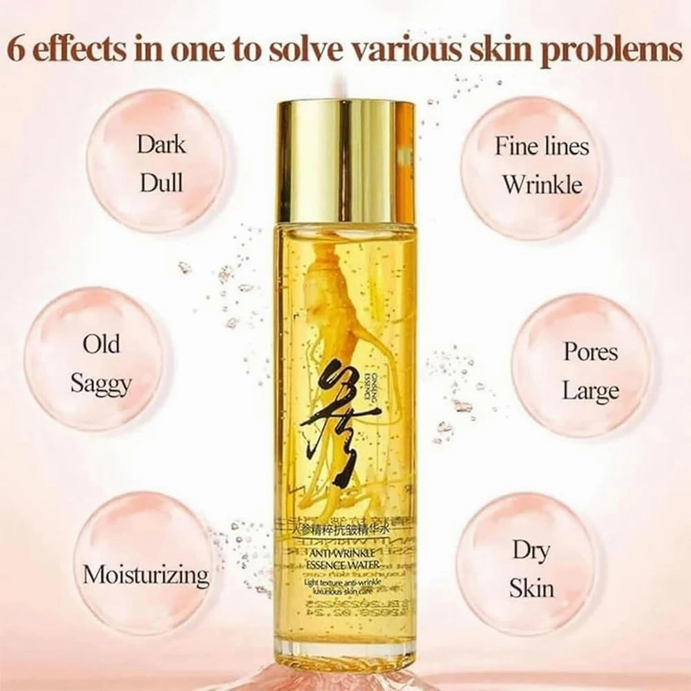 Ginseng Gold Polypeptide Anti-Aging Essence, Ginseng Extract Anti Wrinkle Essence Water Firms sagging skin and softens fine lines, Luxurious ginseng facial anti-wrinkle essence (3pcs)