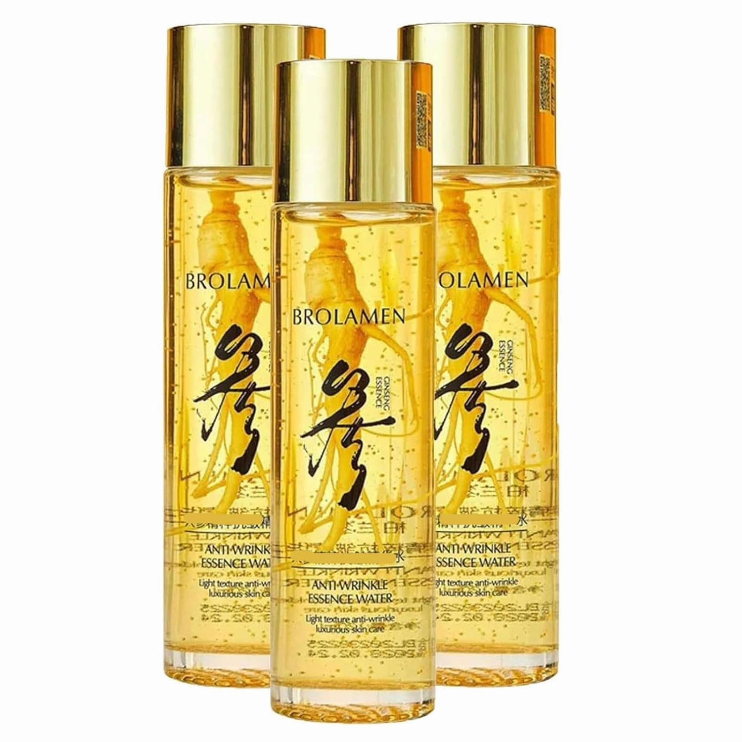 Ginseng Gold Polypeptide Anti-Aging Essence, Ginseng Extract Anti Wrinkle Essence Water Firms sagging skin and softens fine lines, Luxurious ginseng facial anti-wrinkle essence (3pcs)
