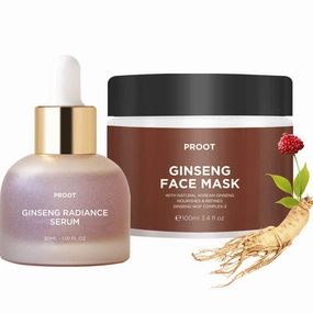 Ginseng Radiance Serum   Ginseng Face Mask Bundle | Formulated with 52% Korean Ginseng | Anti-Aging Formula for Wrinkles, Fine-Lines, Firmness and Elasticity | Korean Skincare, Cruelty-free