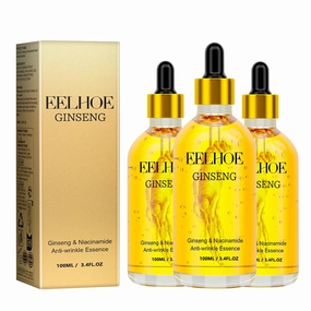 Ginseng Serum, EELHOE Ginseng Facial Essence, Ginseng Anti Wrinkle Serum, Ginseng Polypeptide Anti-Ageing Essence, Tighten Moisturizing Smooth Skin Reduce Fine Lines (3PC)