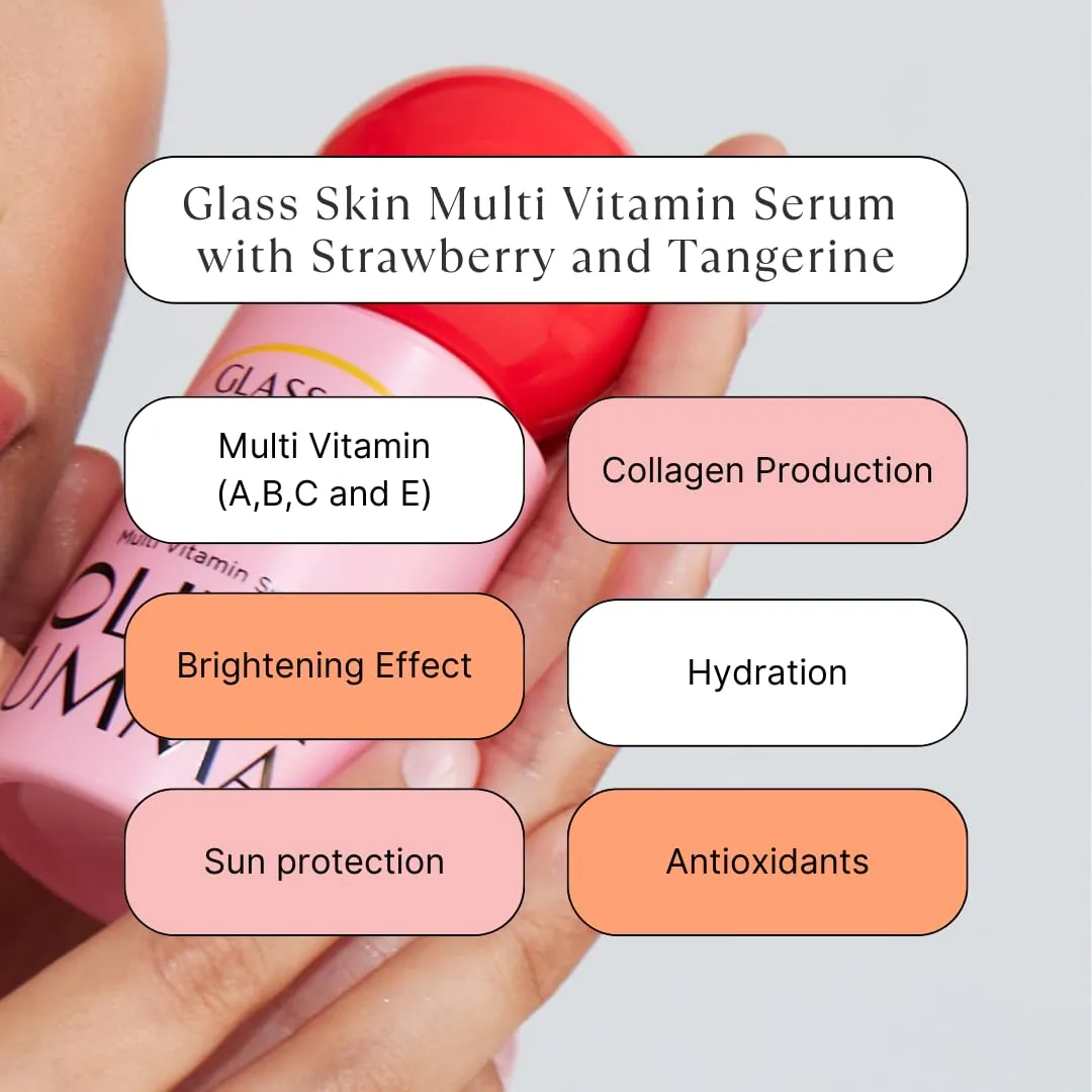 Glass Skin Tanghulu Strawberry & Tangerine Serum – Anti Aging Korean Face Serum with Niacinamide & Vitamin C, B, A, E – Brightening & Hydrating Korean Skin Care for Face – 40ml