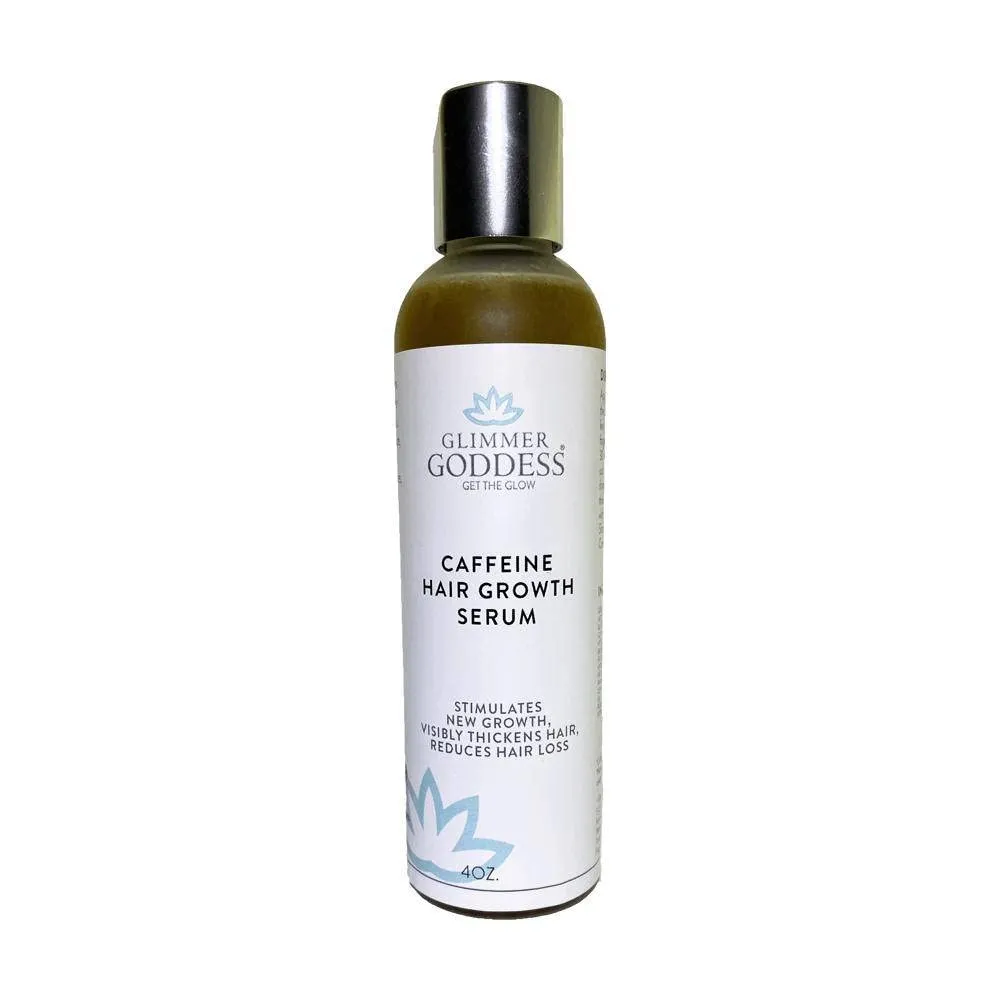 Glimmer Goddess Organic Caffeine Hair Loss Hair Growth Stimulating Serum - Naturally Slows Hair Loss Helps Generate New Hair