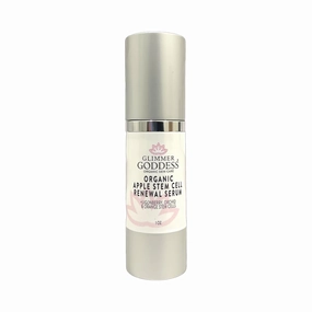 Glimmer Goddess Organic Skin Serum with Apple Stem Cells, Anti-Aging Serum for Face, Hydration & Wrinkle Defense 1oz.