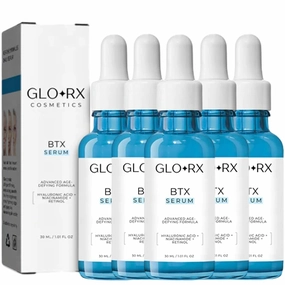 Glorx Btx Face Serum, Glorx Rx Btx Face Serum, Glorx Btx in a Bottle Instant Face Tightening, Glorx Facial Btx Anti Aging Serum, Retinol Age-Defying Moisturizer Collagen Serum-5pcs