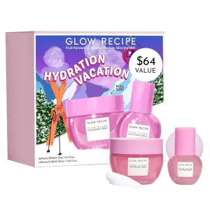 Glow Recipe Hydration Vacation Skincare Set - Plum Plump Hyaluronic Acid Moisturizer   Face Serum - Made with Antioxidant Plum & Vitamin B5 to Repair Skin Barrier and Improve Hydration (2 Count)