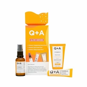 Glow Heroes Skincare Giftset - A Trio with Vitamin C Serum 30ml, Eye Cream 15ml & Body Cream 50ml - Rejuvenate - Vegan & Cruelty-Free, Made in UK