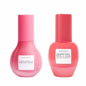 Glow Recipe Brighten & Smooth Duo - Guava Vitamin Dark Spot C Serum   Strawberry Smooth AHA BHA Salicylic Acid Serum (30 ml/ea)