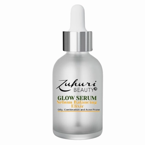 Glow Serum Sebum Balancing Elixir - An Advanced Natural Hydrating and Healing Face Oil Serum for Combination, Oily and/or Acne Prone Skin.