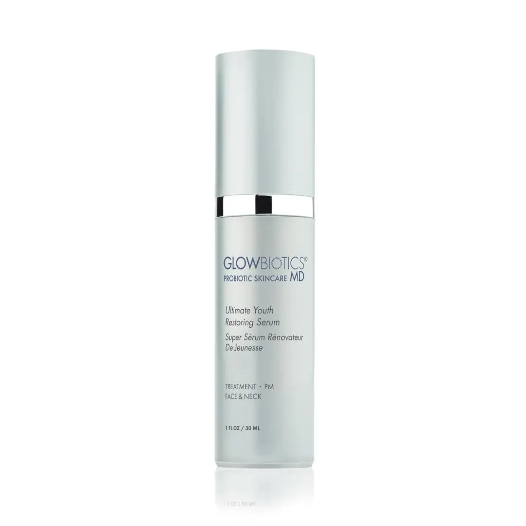 Glowbiotics Ultimate Youth Restoring Serum with Retinol, Probiotics, Vitamin C & Peptides – 5‑in‑1 Firming, Brightening Anti‑Aging Treatment for Face
